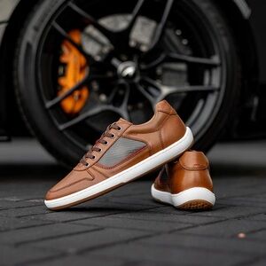 Men's Brown Leather Sneakers